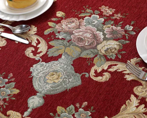 Chenille Rectangle Vintage Lace Tablecloth Events Round Dining Chair Cover - Picture 23 of 45