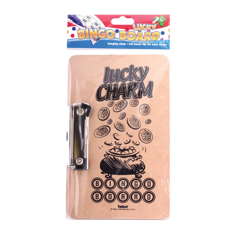 Lucky Bingo Board With Clasp Clip Left Hand Clip 24cm x 15cm Approx(7104)