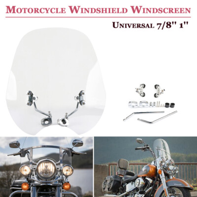 Universal Handlebar Support Frame 7/8 1 Inch Universal Motorcycle Windscreen Bracket - 7/8" & 1" Handlebar Support Holder In Chrome Windshield Support - Foto 5