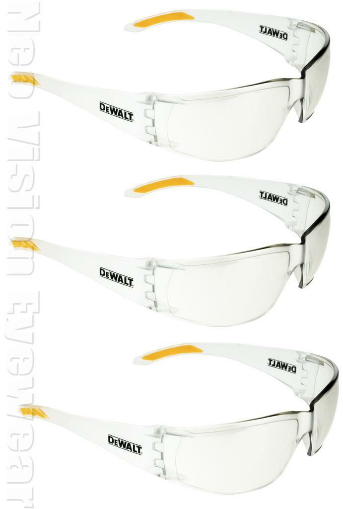 3 Pair Dewalt Rotex Clear Safety Glasses Motorcycle Lightweight
