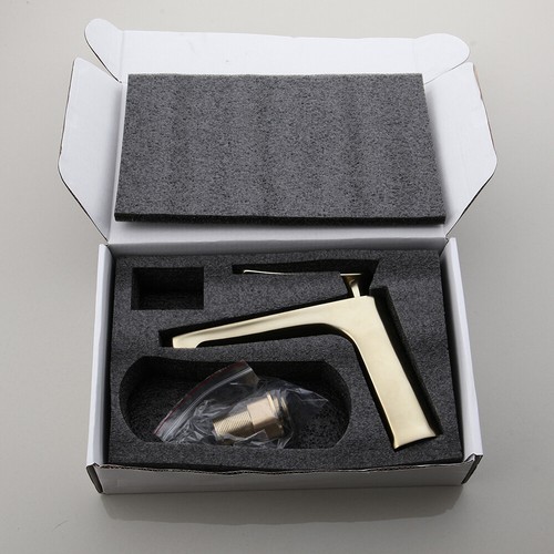 Luxury Brass Brushed Gold Basin Sink Faucet Single/Hand Hole Hot Cold Mixer Tap - Picture 4 of 10