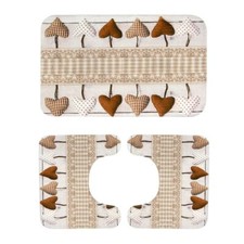 Set 3 pz tappetini da bagno Cuori Pendenti in Memory foam W783