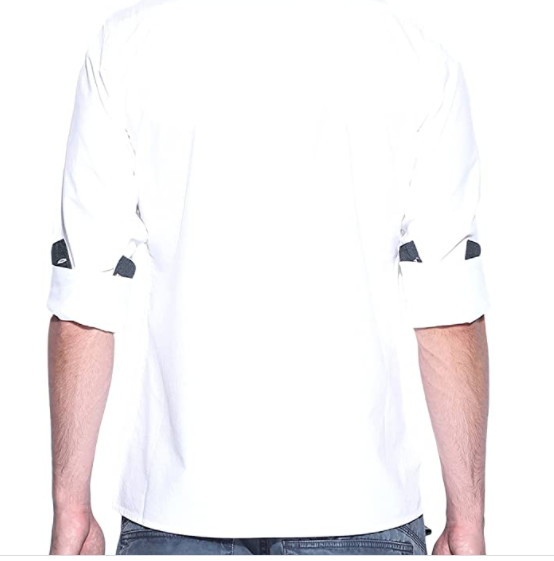 883 Police Astro Men's Slim Fit Denim Button White Shirt Size L