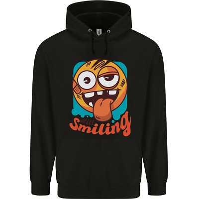 Immer noch lächelnd lustig Emoji erschöpft müde Herren 80% Baumwolle Hoodie