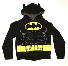 DC COMICS BATMAN boys yellow logo full zip hoodie size M