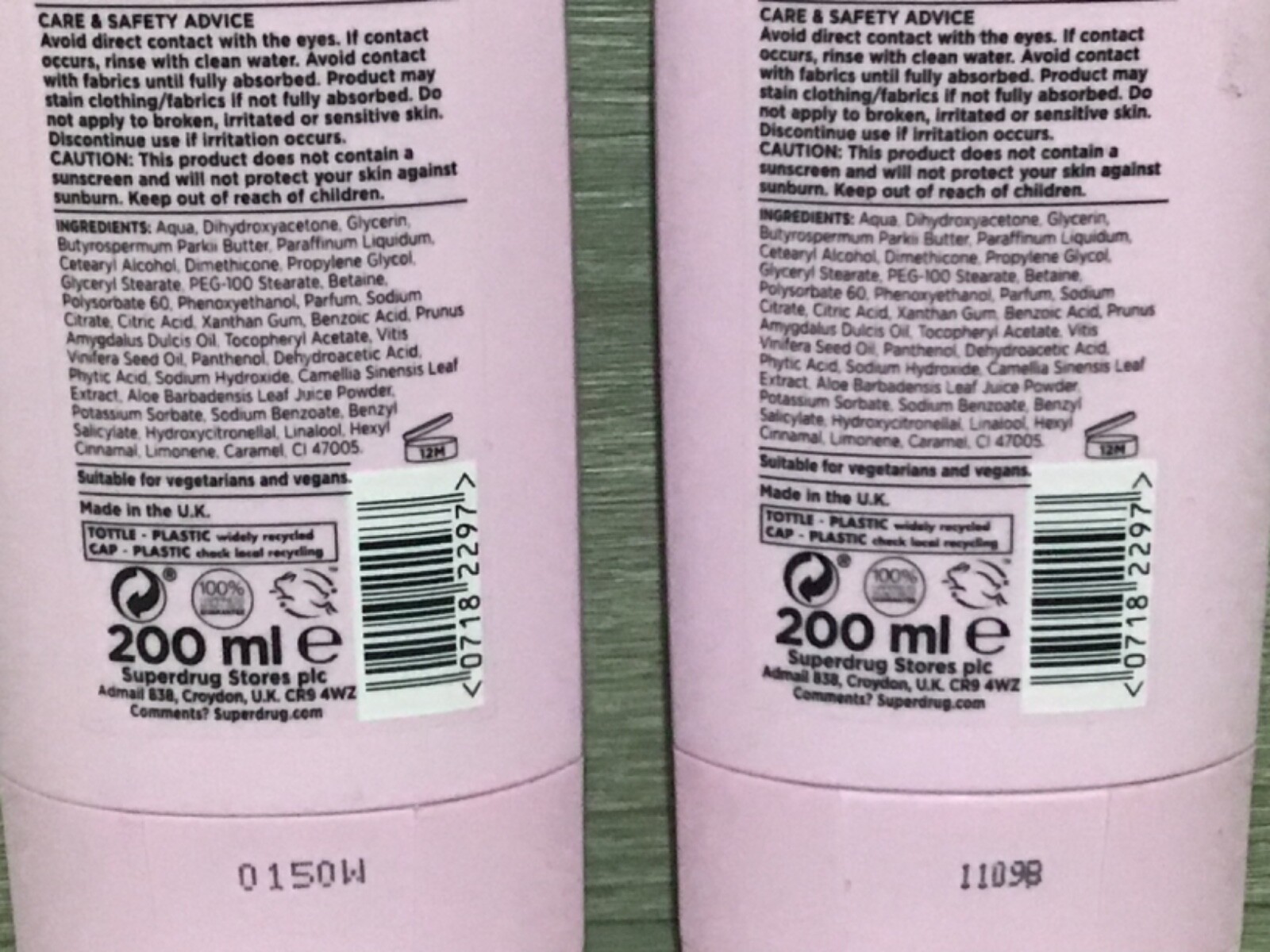 SUPERDRUG SOLAIT DARK TAN LOTION 2 X 200ml TROPICAL SCENT FOR FACE