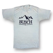 Vintage Busch Beer Graphic T-Shirt Men’s Size Medium USA Made 80s Budweiser