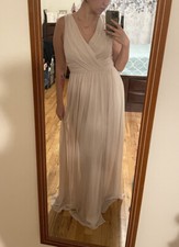 champagne draped chiffon bridesmaid dress size 12