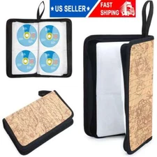 80 Disc DVD CD Storage Organizer Case Holder Ring Binder Bag Wallet Album Media