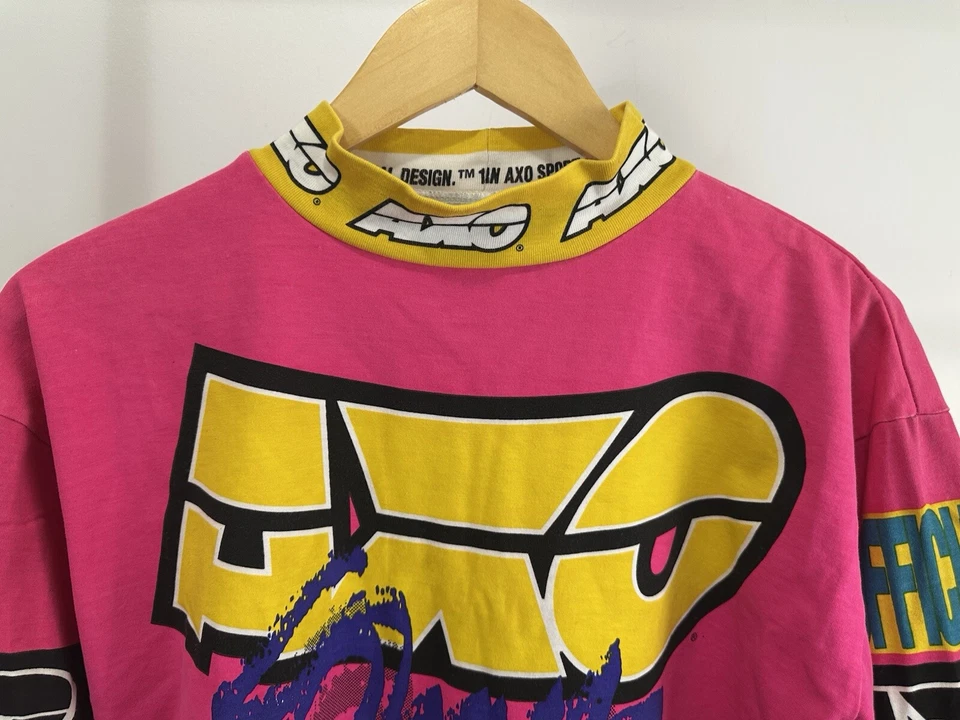 VTG 90s AXO Motocross Supercross  1992 Racing Bold Pink RARE Jersey Size M - Image 2 of 4