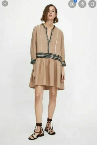 Robes Zara en lin pour femme