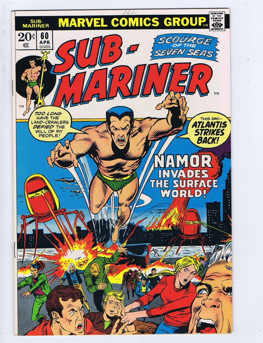 Sub-Mariner #60 Marvel 1973 Namor Invades the Surface World