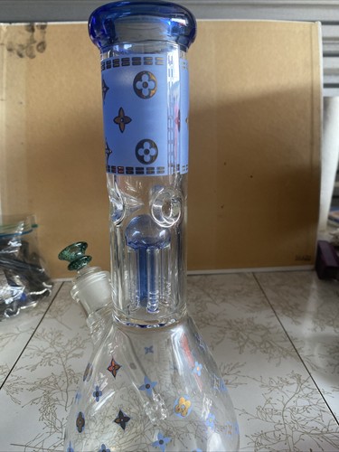 HVY glass bong 12 INCH, BLUE DETAIL - Picture 2 of 6