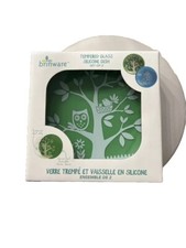 Brinware Baby/toddler tempered glass/silicone non-slip plate set of 2, NIB