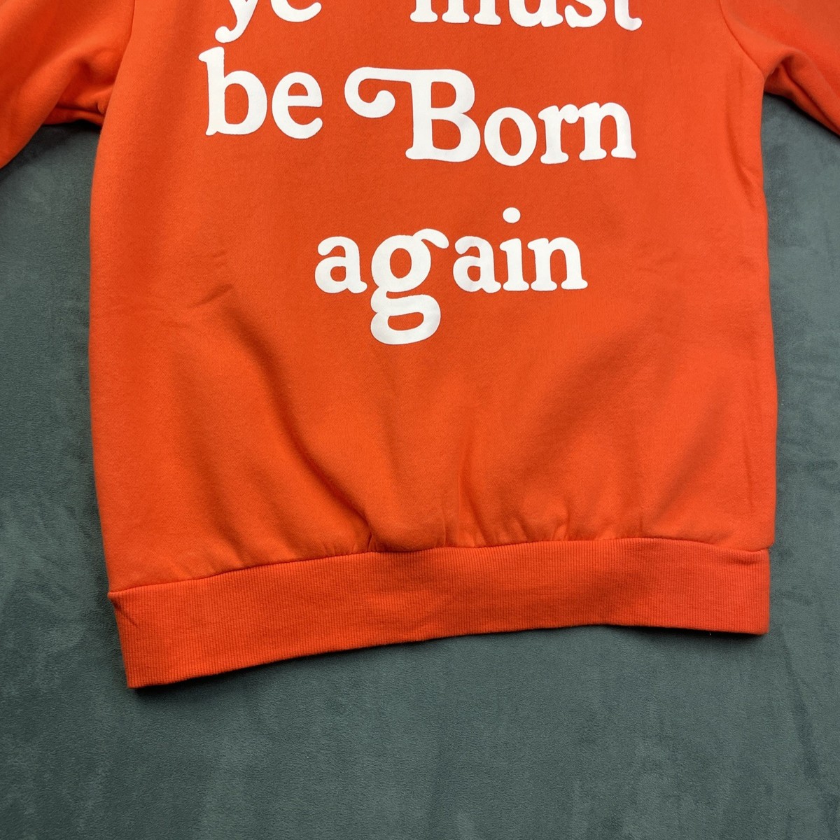 NWT RARE Four Cactus “Ye Must Be Born Again” Orange Pullover