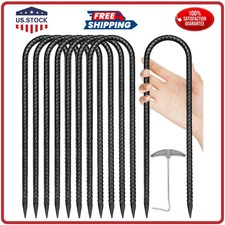 12 Inch Heavy Duty U-Shape Rebar Ground Stakes for Trampolines and Tents