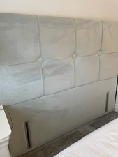 Light Grey Velvet Headboard for Kingsize Bed Modern Design