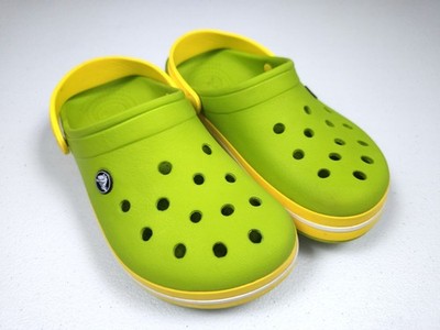 Crocs Crocband Volt Green/Yellow Clogs. Women size 8 / Men 6
