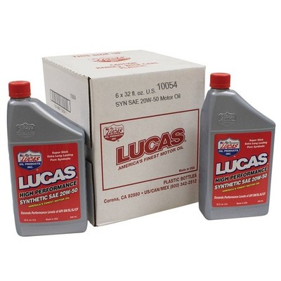 New Stens 051-555 Synthetic Motor Oil For SAE 20W-50 6 Blts/1 Qt Lucas 10054