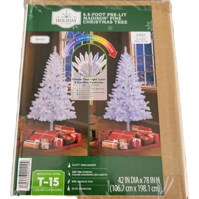 Holiday Time 6.5ft Pre-Lit Madison Pine Christmas Tree White LED Color-Changing
