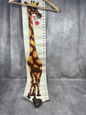 Vntg Felt Hanging Giraffe W/ Flowers Growth Height Chart 54  See Pics