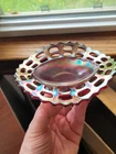 Nice Red Fenton Carnival Glass Open Edge 2 Row Basket Jip Hat