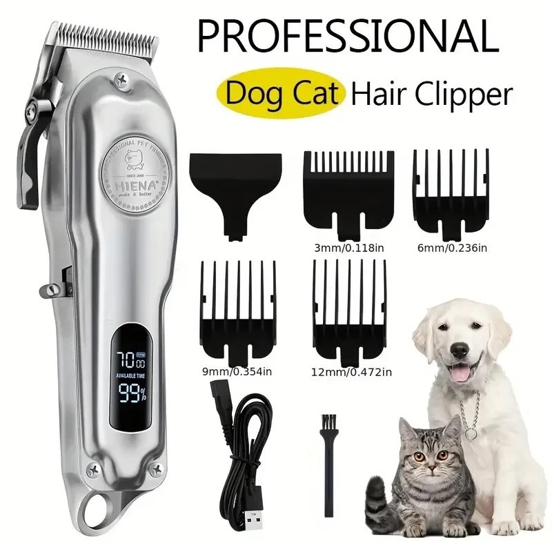 All Metal Pet Dog, Cat, Professional Clippers Cordless Thick Hair Trimmer SILVER
Opens in a new wind
