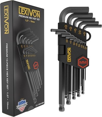 LEXIVON Innensechskantschlüssel Imbusschlüssel Set, 13-teiliges Premium-Metrisch