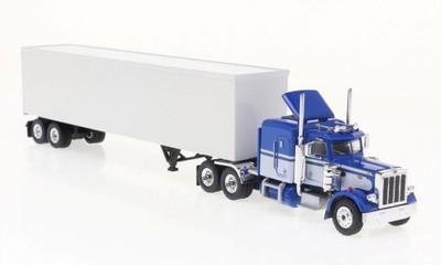 Brekina 85716 - 1/87 Brekina, Peterbilt 359 Koffer-SZ, blau/weiss, 1973 - Neu