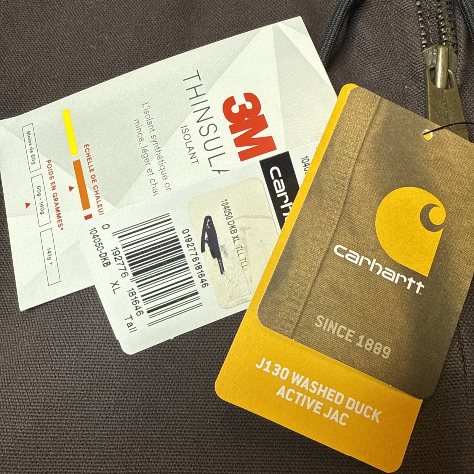 Carhartt Loose Fit Firm Duck Thermal-Lined Active Jacket J130 New  XL “Tall” image 3