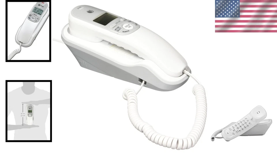 Classic White Trimline Corded Phone with 80 Caller ID Names & Volume Control - Image 2 of 4