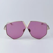 Valentino Men Sunglasses Titanium Gold Pink Aviator V-HEXAGON VLS-115C-64 NEW