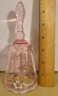 MINT VINTAGE OPAQUE ROSE GLASS BELL HAND PAINTED SIGNED DAN FENTON J. JURYMAN