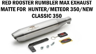 RED ROOSTER RUMBLER MAX AUSPUFF MATT FÜR R.E HUNTER / METEOR 350 / NEW CLASSI...