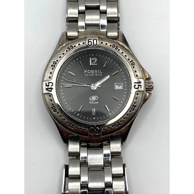 Fossil Blue AM-3198 Men's Watch 38mm - Fresh Battery - Date WR 50m Wrist 6-6.25''
