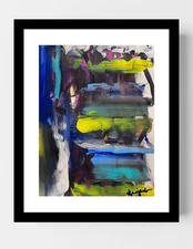 GUAJARDO Original Abstract Expressionism Hope 12X9 Paper Signed Art