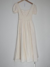 Reformation Miel Dress Ivory Puff Sleeve Smocked Midi Cottagecore Size 2 NWOT