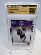 2020 Panini Chronicles Justin Jefferson Clearly Donruss Rated Rookie 9.5