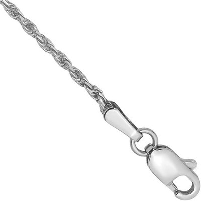 10 Karat massives Weißgold 1,3 mm Seil Kette Armband