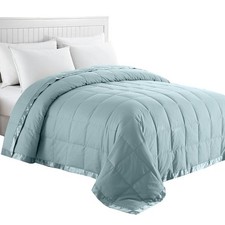 puredown Soft Lightweight Down Blanket with Satin Trim for Bed 100 Cotton,