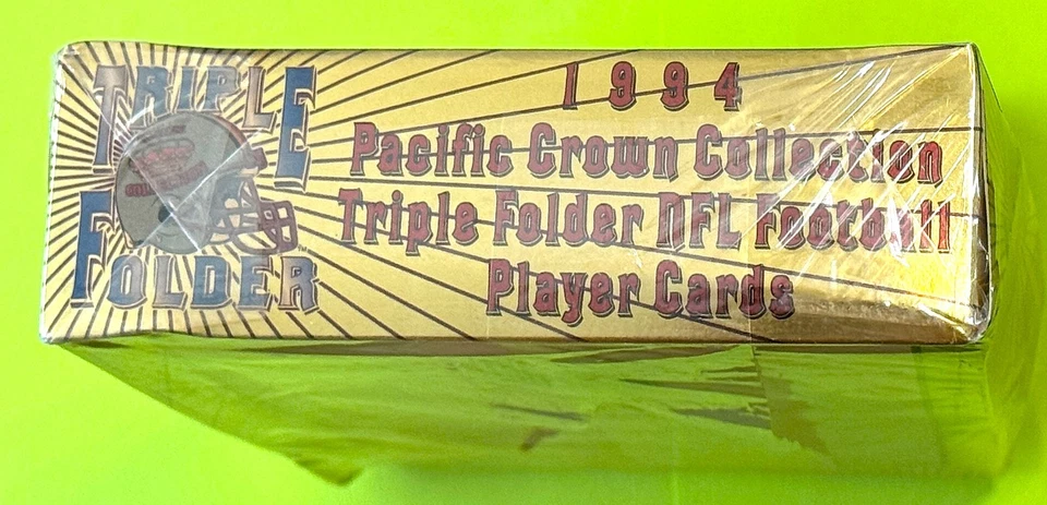Caja de fútbol americano Pacific Triple Folder 1994 Montana Aikman Favre Sanders Marino Salón de la fama Foto 4 de 4