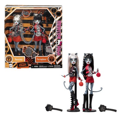 Monster High Meowlody & Purssephone Werecat Creeproduction Doll 2Pack Box Damage