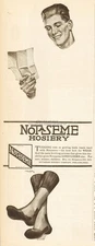 1921 Notaseme Hosiery Co Philadelphia PA Men's Socks 1920's Clothing Style Ad