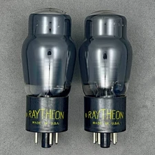 (2) Raytheon 6Y6G Power Vacuum Tubes Smoked Glass Matched Date Codes 1955 Strong