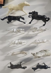 Lot of 11 Plastic Farm/ Racing/ Wild HORSES 