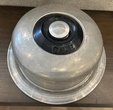 Vintage 1950s Kromex Cake Carrier Aluminum Dome Tray Platter Plate Art Deco