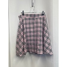 Hot topic pink plaid skirt size LWaist-16Length-19