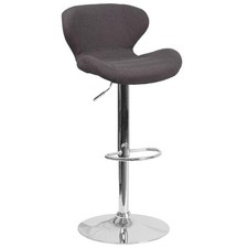 Flash Furniture Fabric Adjustable Bar Stool in Black