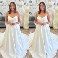 Satin Wedding Dresses Summer Sleeveless Simple White Ivory Corset Bridal Gowns