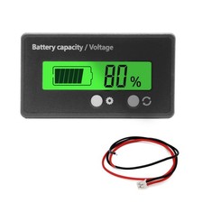 12V 24V 36V 48V Battery Meter, Waterproof Monitor Gauge Digital Voltmeter Tes...
